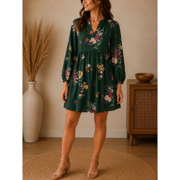 Old Navy Dresses & Skirts - NWT Cottagecore Floral Dress S Green Removable Slip